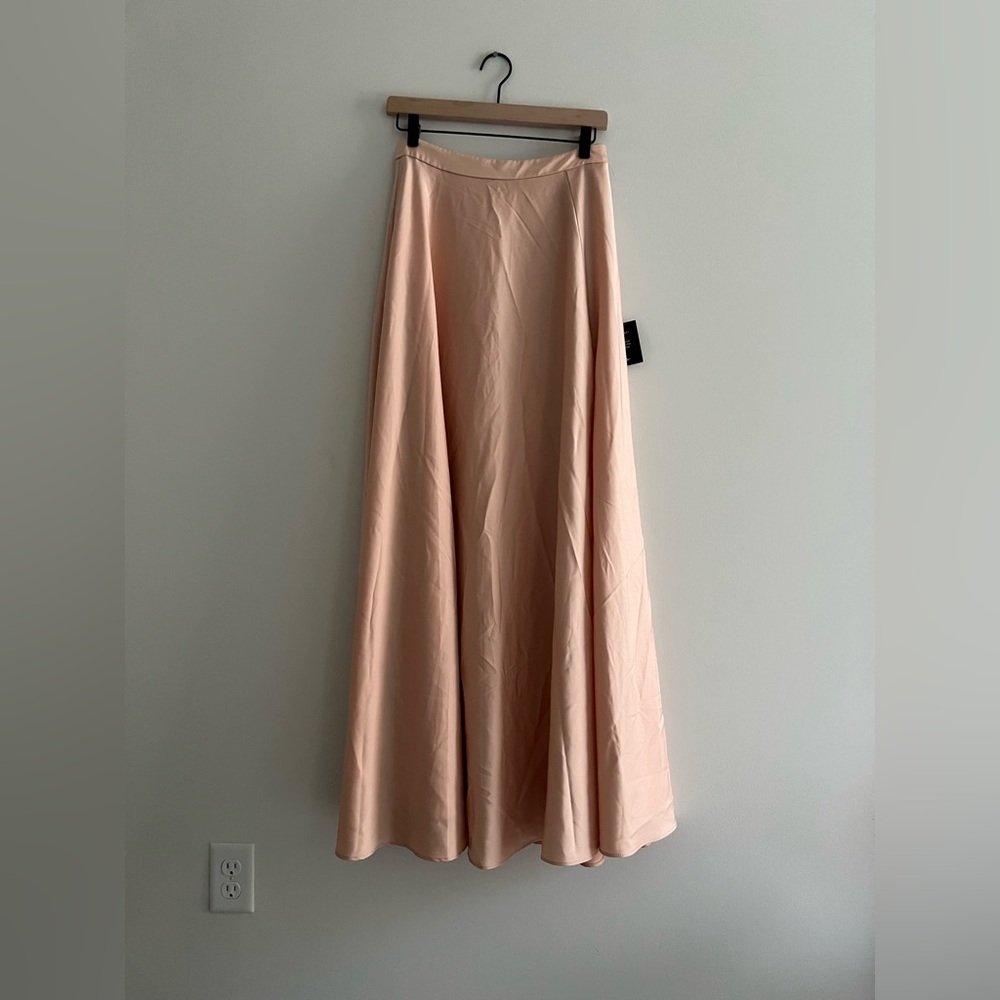 Lulus Strut and Stun Champagne Satin Halter Two-Piece Maxi Dress Size Small - Picture 3 of 14